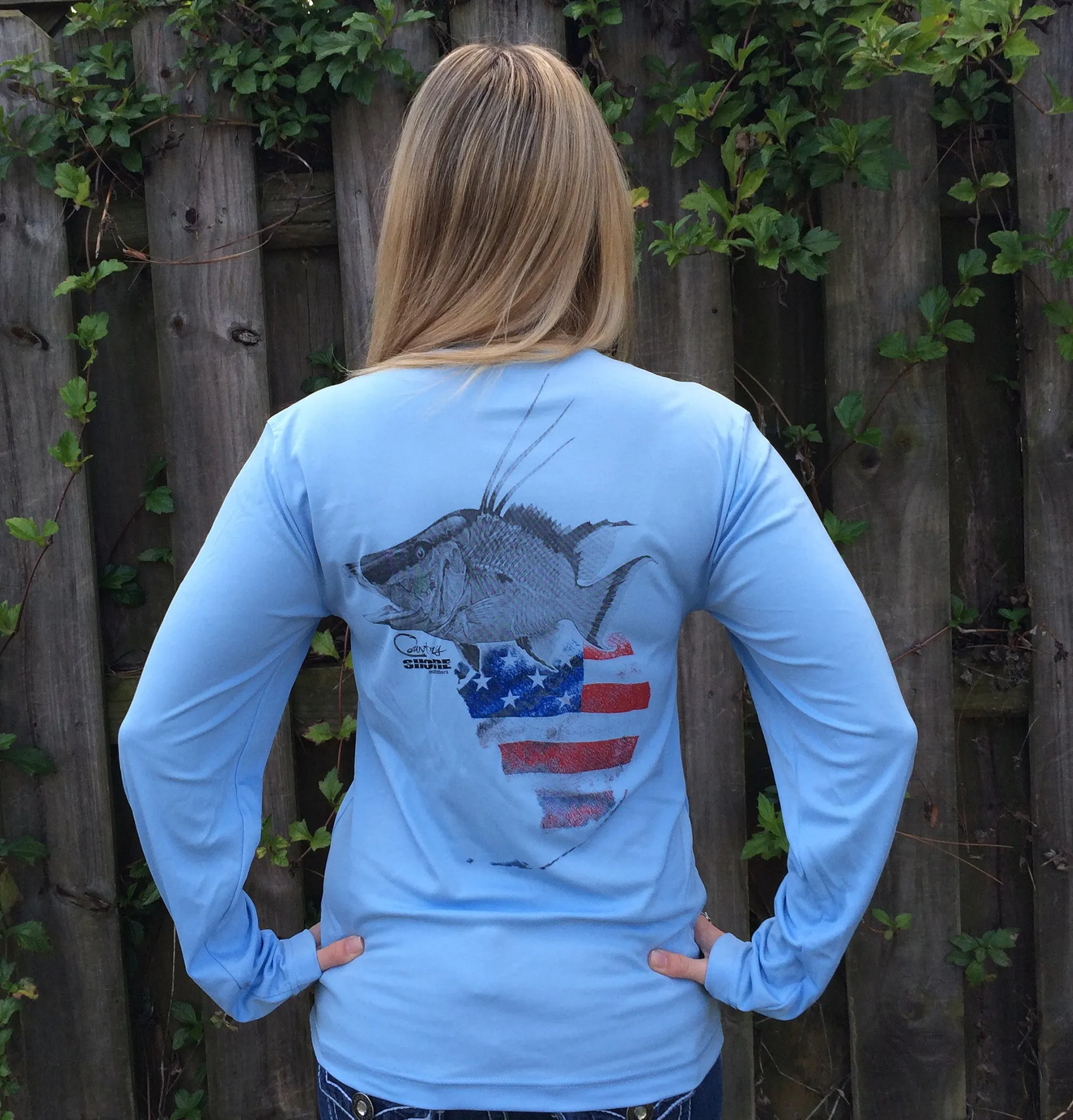 Florida Hogfish Light Blue UPF Long Sleeve Shirt