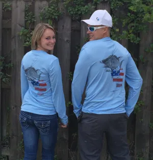 Florida Hogfish Light Blue UPF Long Sleeve Shirt