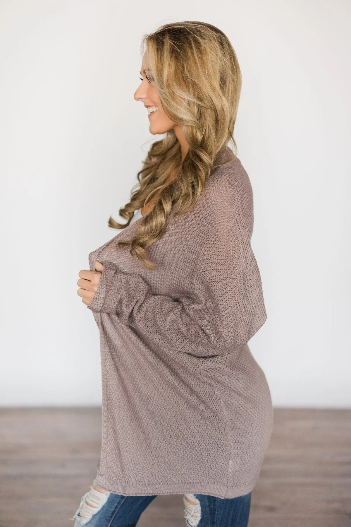 French Lilac Knit Cardigan