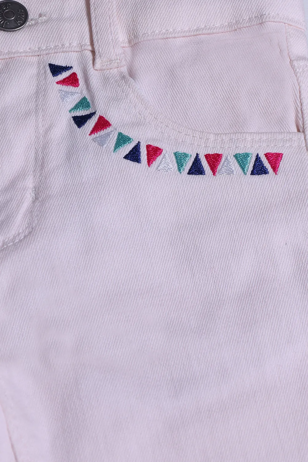 GIRL'S TWILL PENT EMB. - TRIANGLE