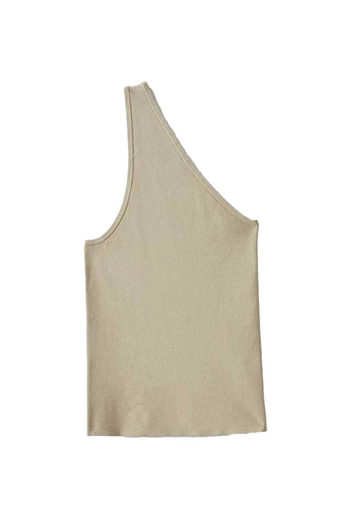 Giselle Stretch Sweater One Shoulder Cami Latte