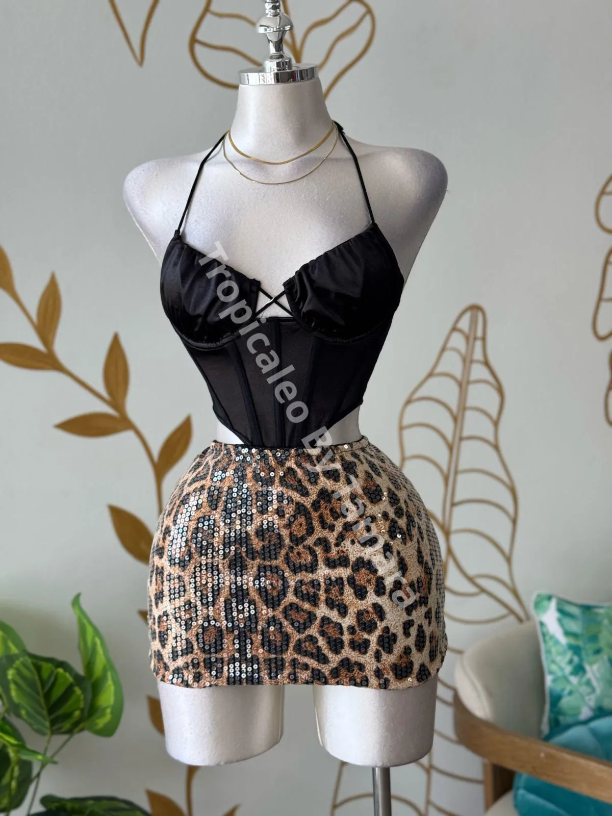 Glam Leopard Mini Skirt