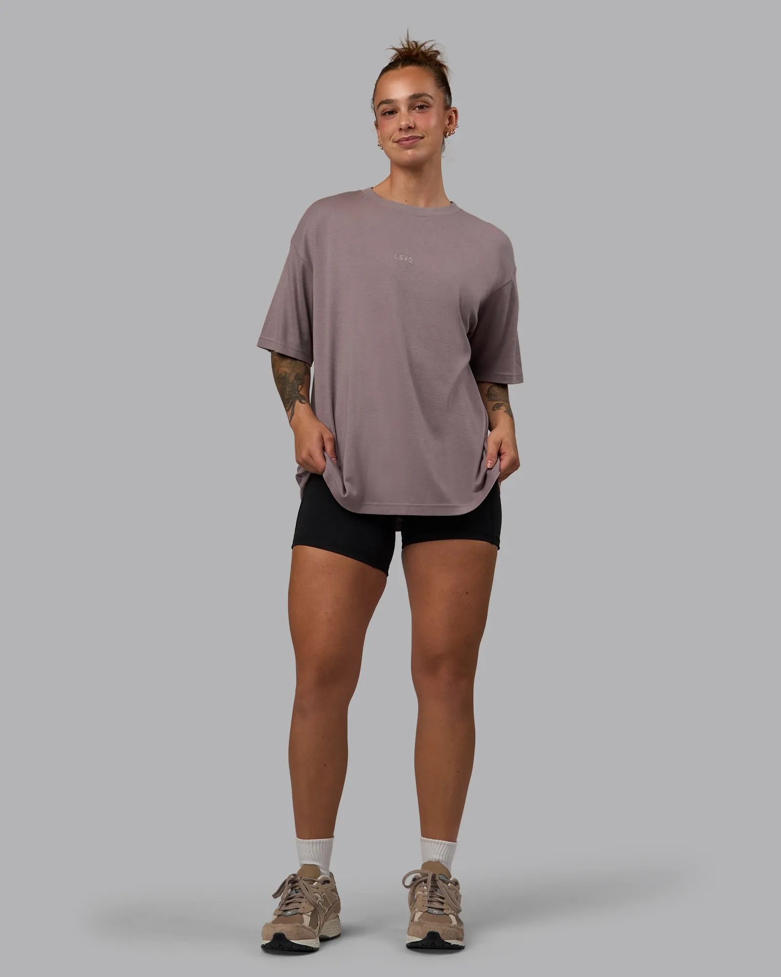 Go-To Modal Oversized Tee - Greyish Purple-Greyish Purple