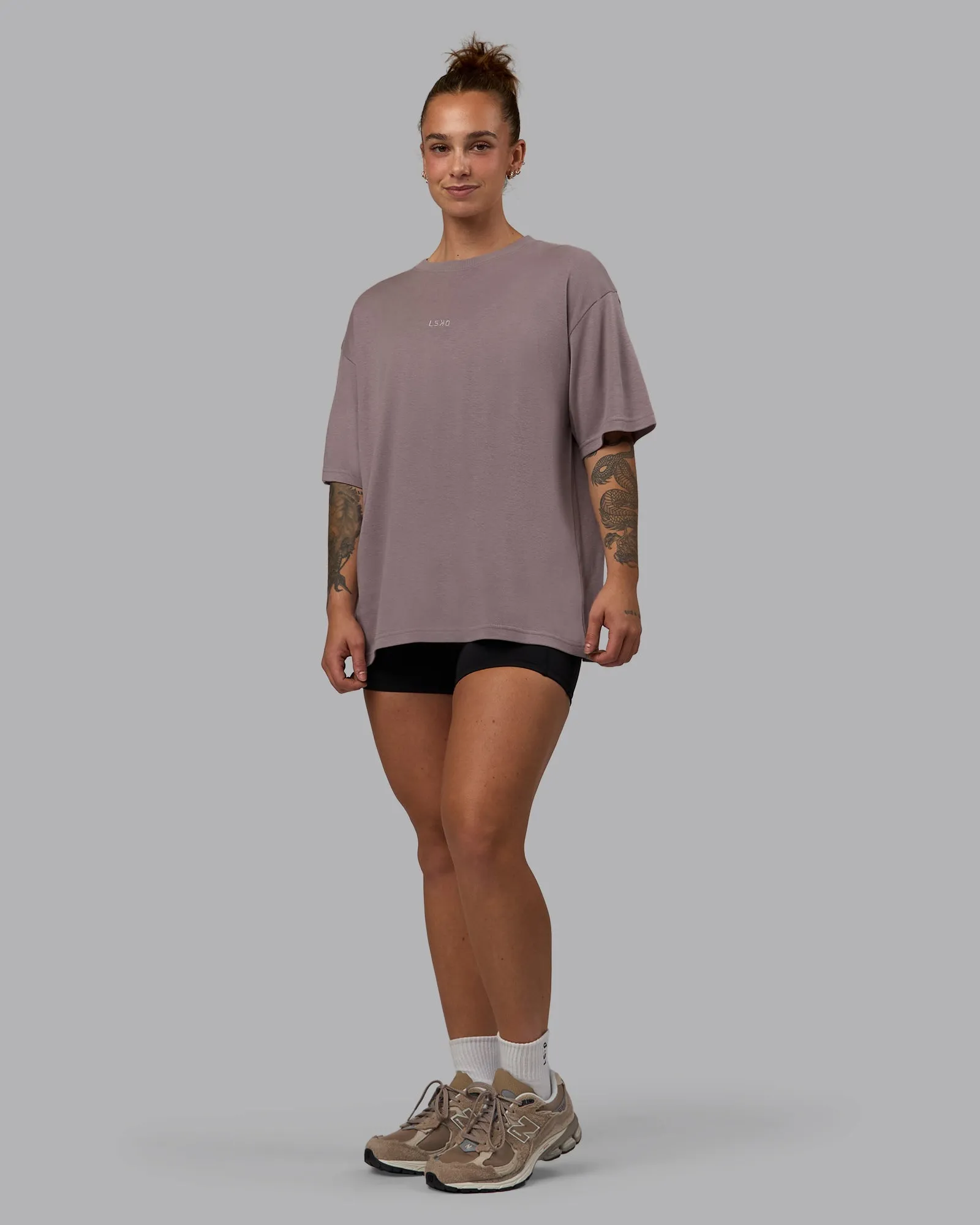 Go-To Modal Oversized Tee - Greyish Purple-Greyish Purple