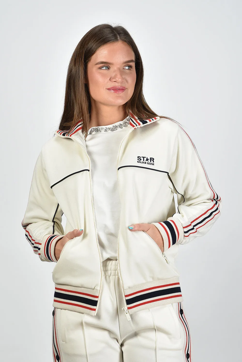 Golden Goose jack GWP01801.P001524.11791 papyrus/dark blue