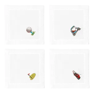 Golf Cocktail Napkins | Mixed Set of 4