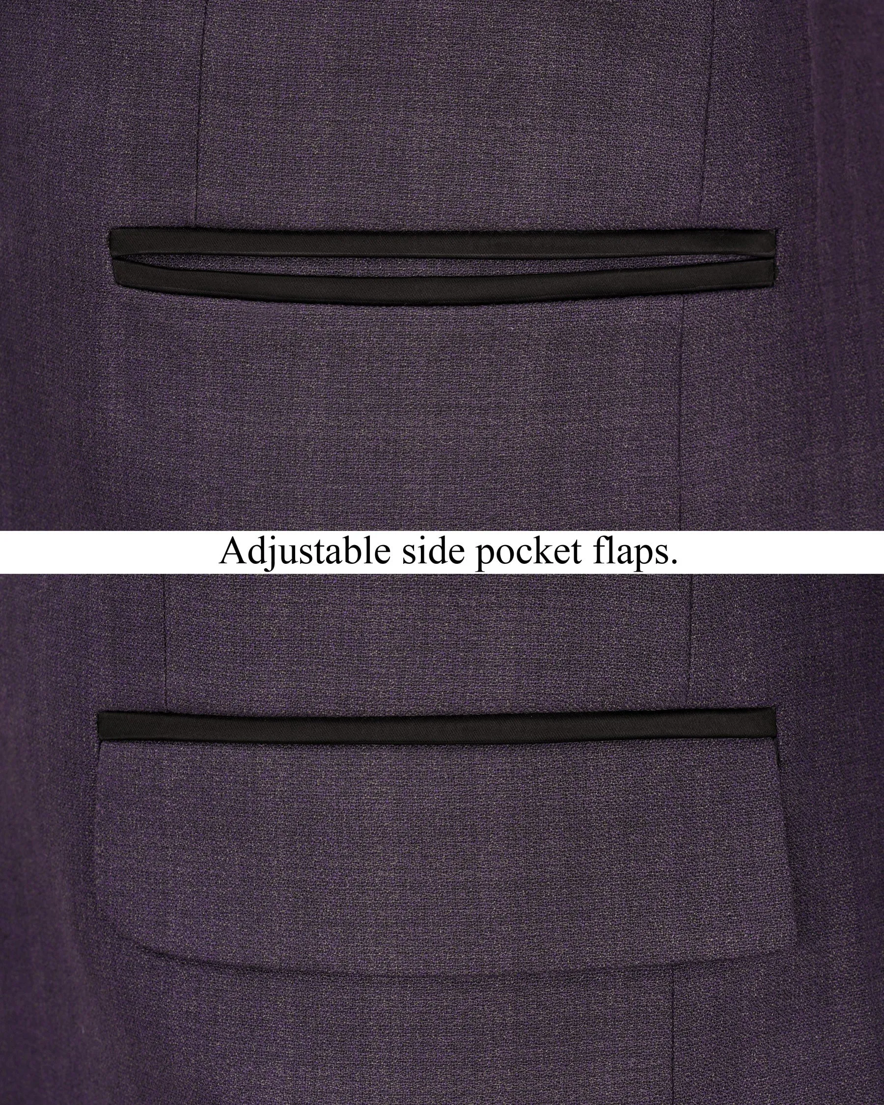 Gunmetal Purple Subtle Plaid Tuxedo Blazer