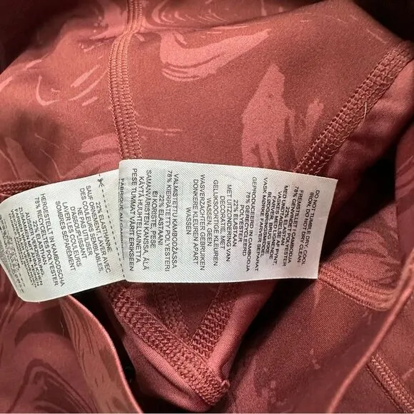 Gymshark Power Red/Maroon Marbled Booty scrunch biker shorts