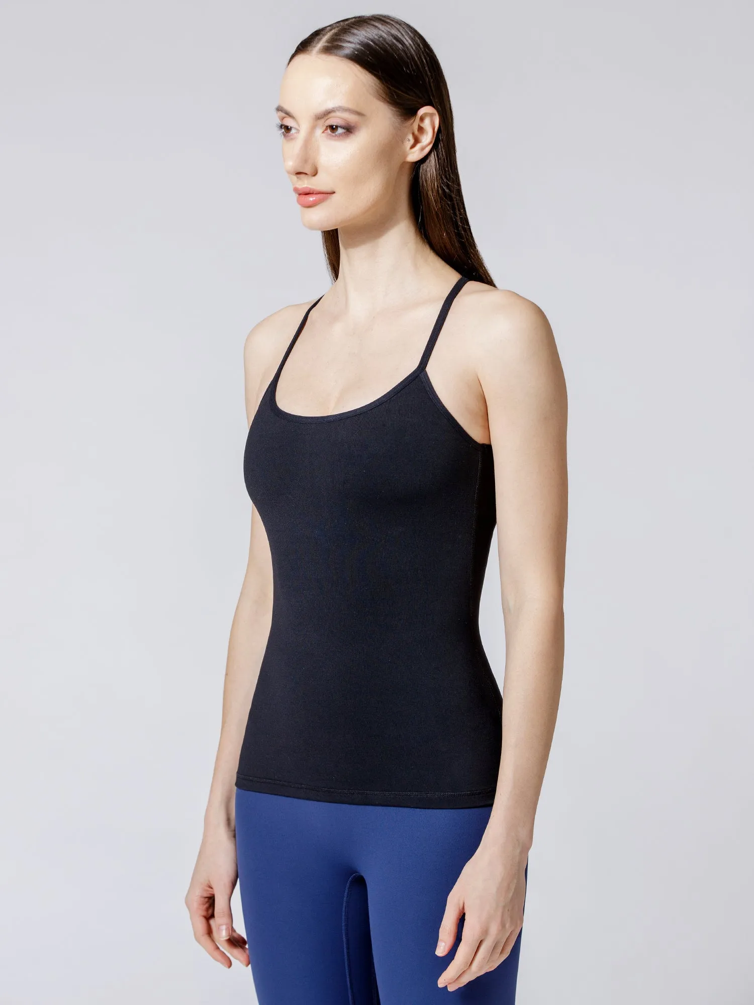 HALF MOON TANK, BLACK/BLACK MESH