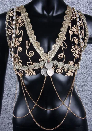 Halter Top Black/Gold WS