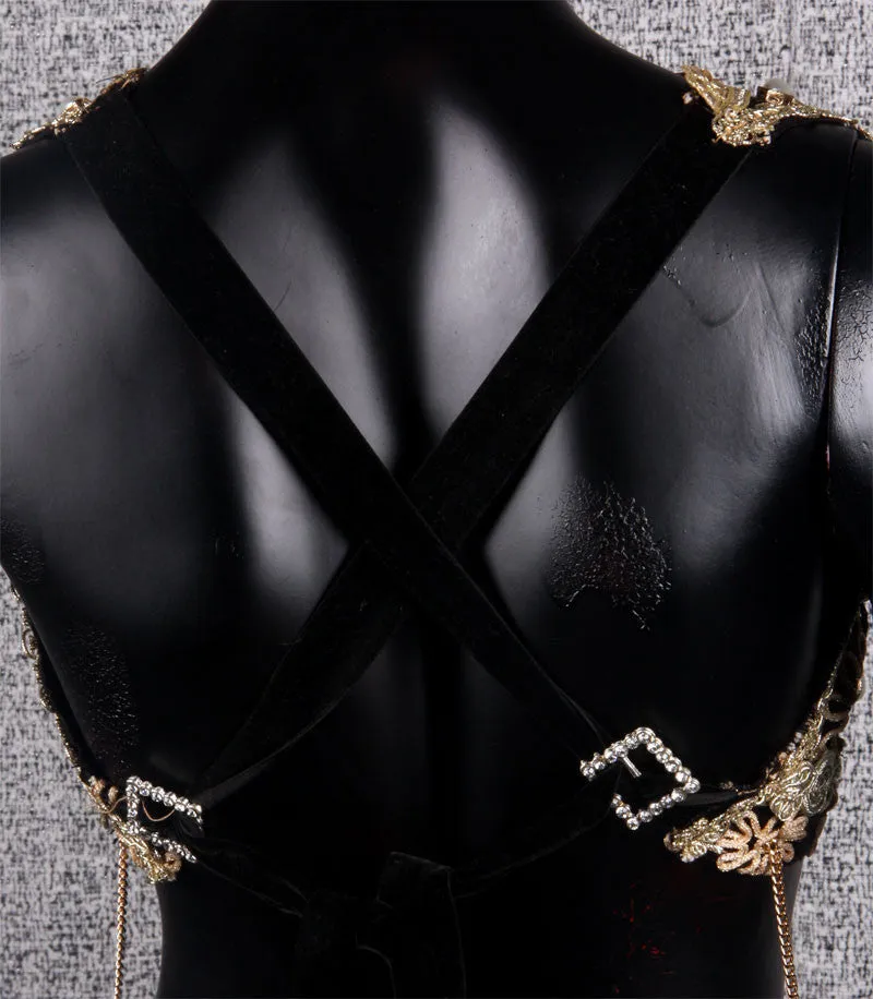 Halter Top Black/Gold WS