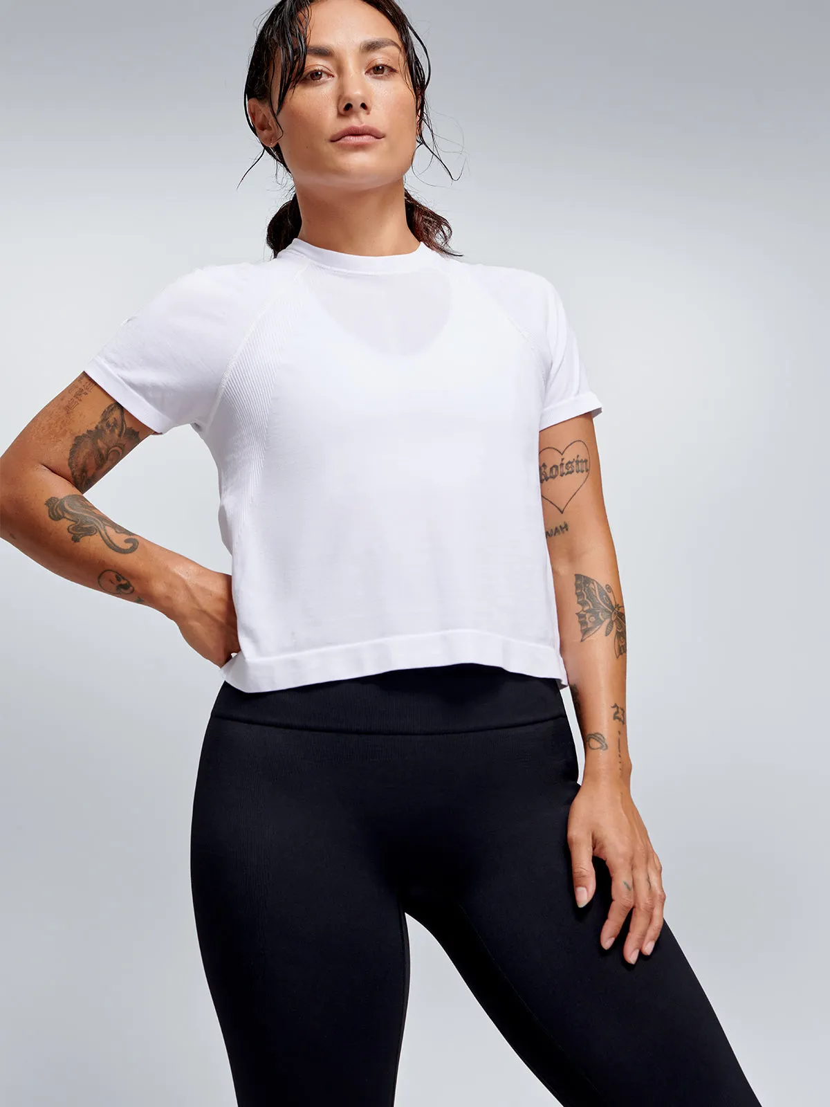 HERE TODAY Cropped Tee White