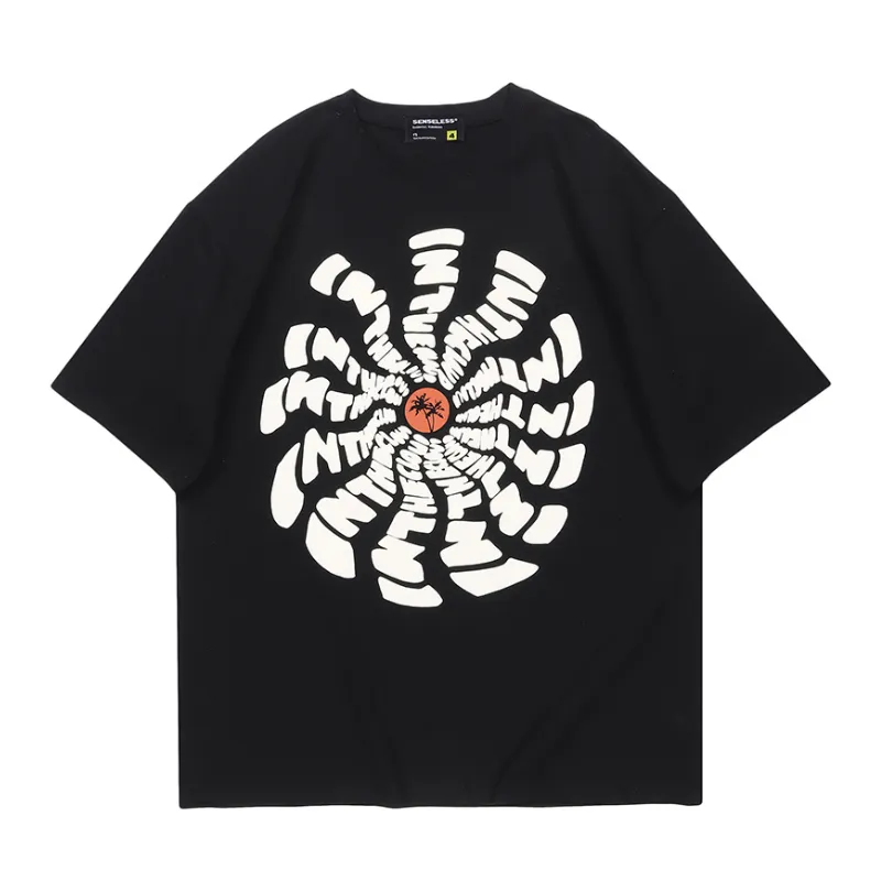 Hip Hop Vertigo Monogram Print T-shirt