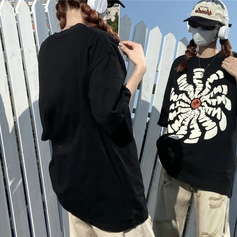 Hip Hop Vertigo Monogram Print T-shirt
