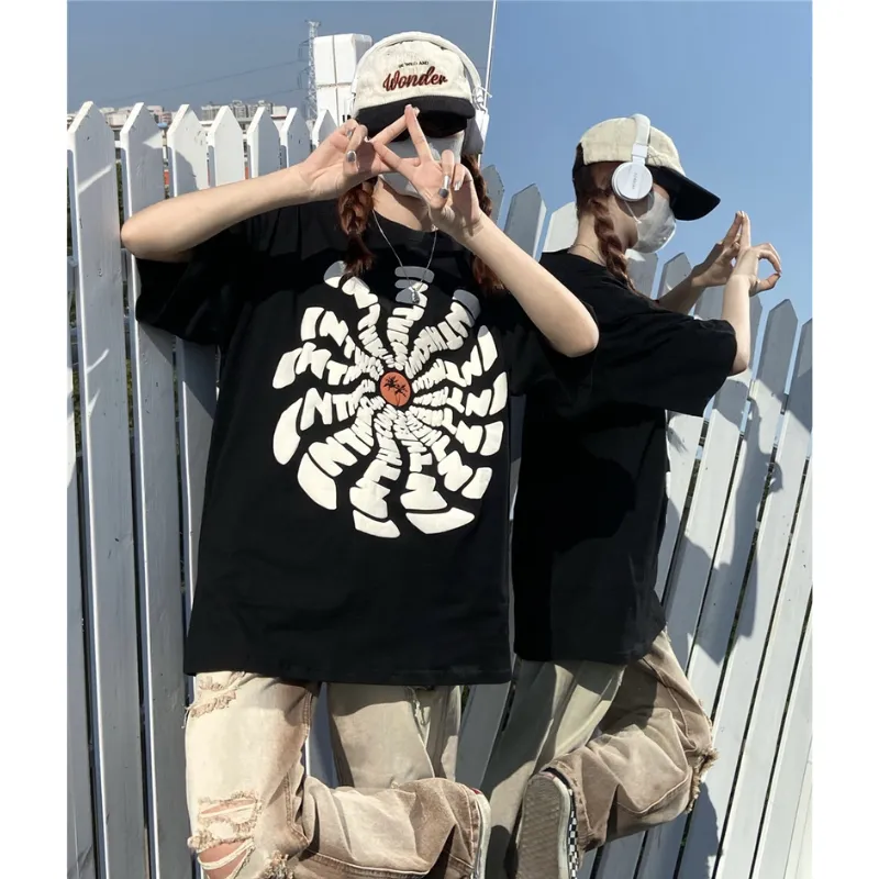 Hip Hop Vertigo Monogram Print T-shirt