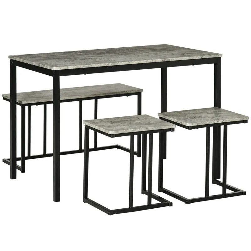 Homcom Dining Table And Chairs Set For 4 People