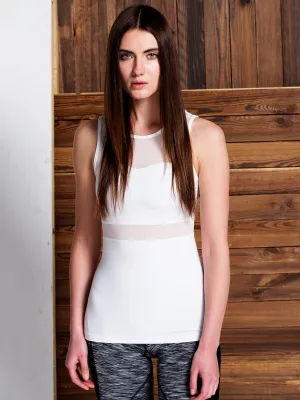 ILLUSION TANK, WHITE/WHITE MESH