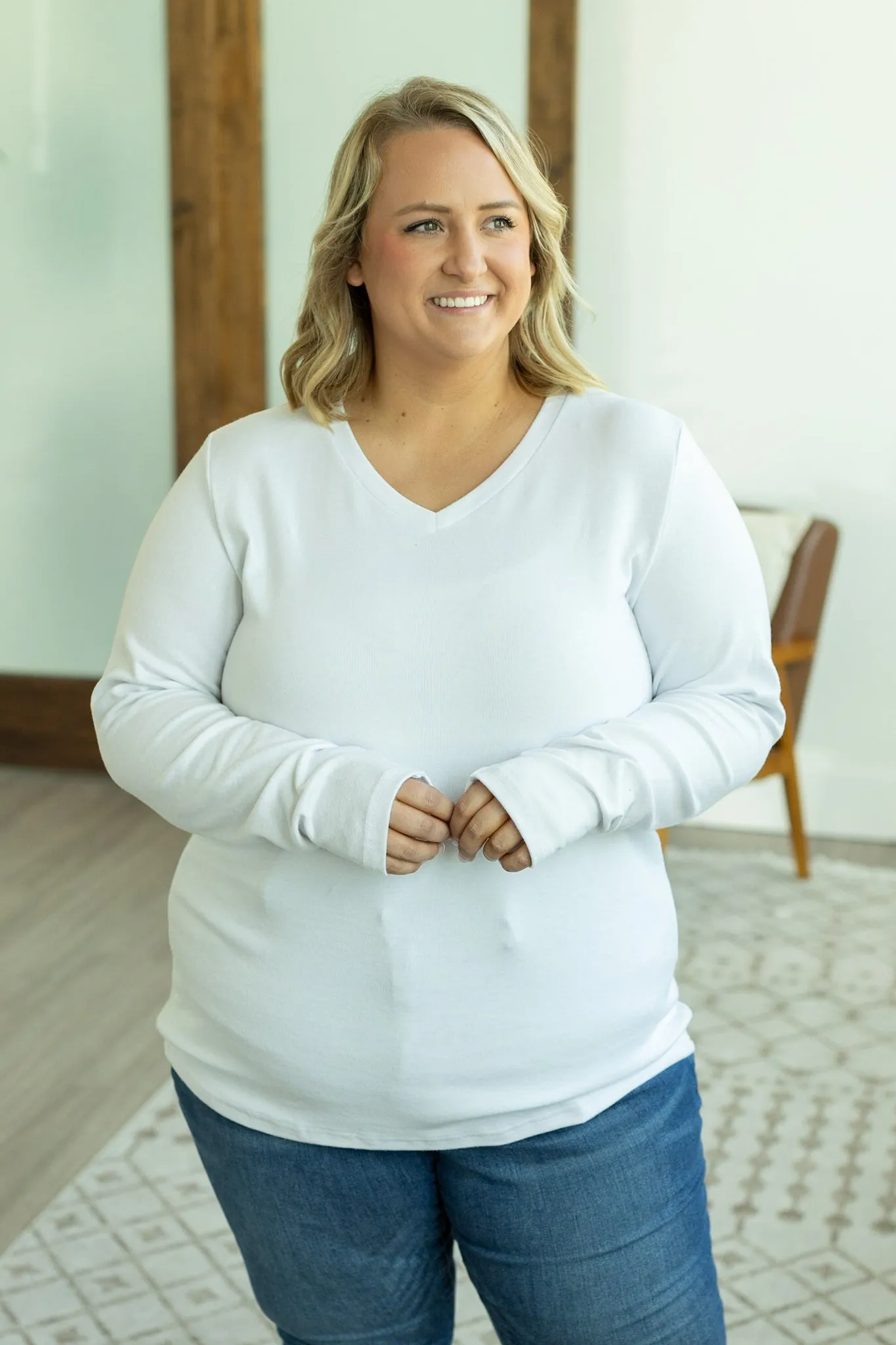IN STOCK Leah Long Sleeve Top - White FINAL SALE