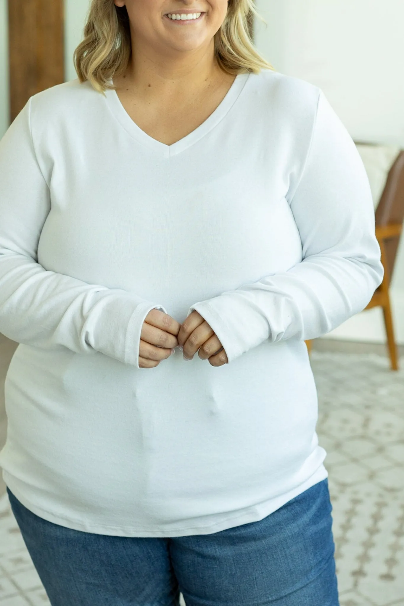 IN STOCK Leah Long Sleeve Top - White FINAL SALE