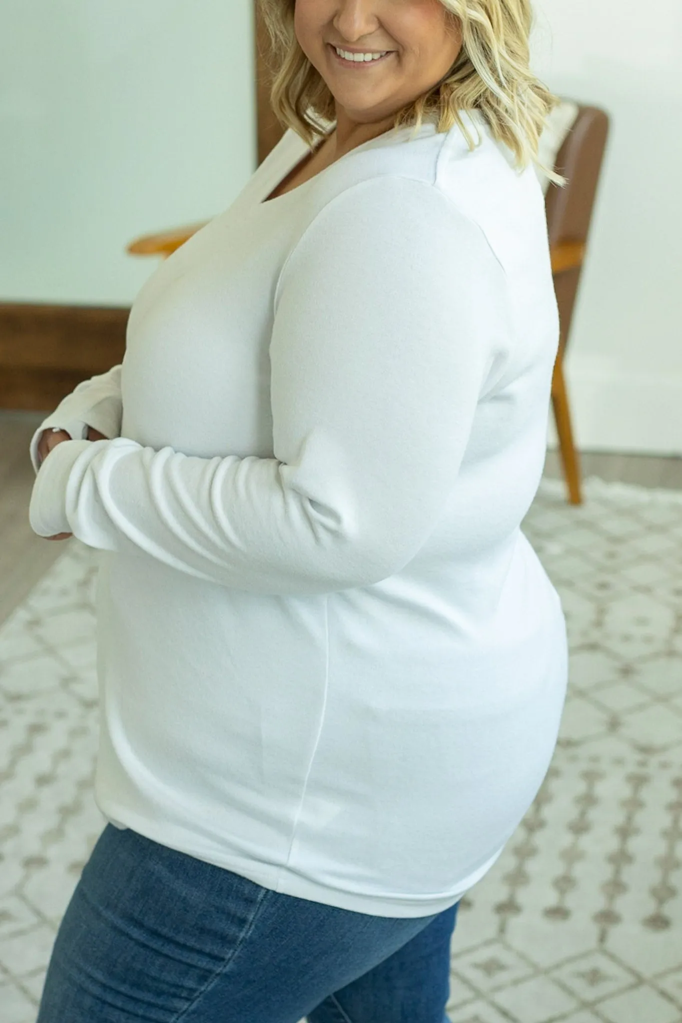 IN STOCK Leah Long Sleeve Top - White FINAL SALE