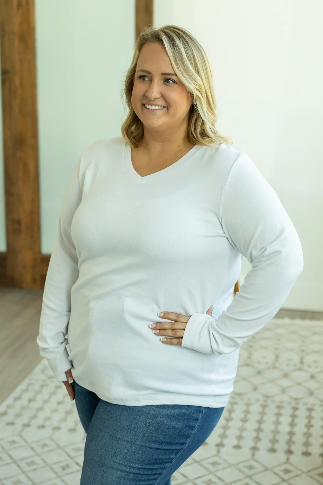 IN STOCK Leah Long Sleeve Top - White FINAL SALE