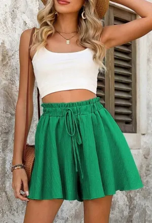 Ireland Dark Green High Waist Shorts