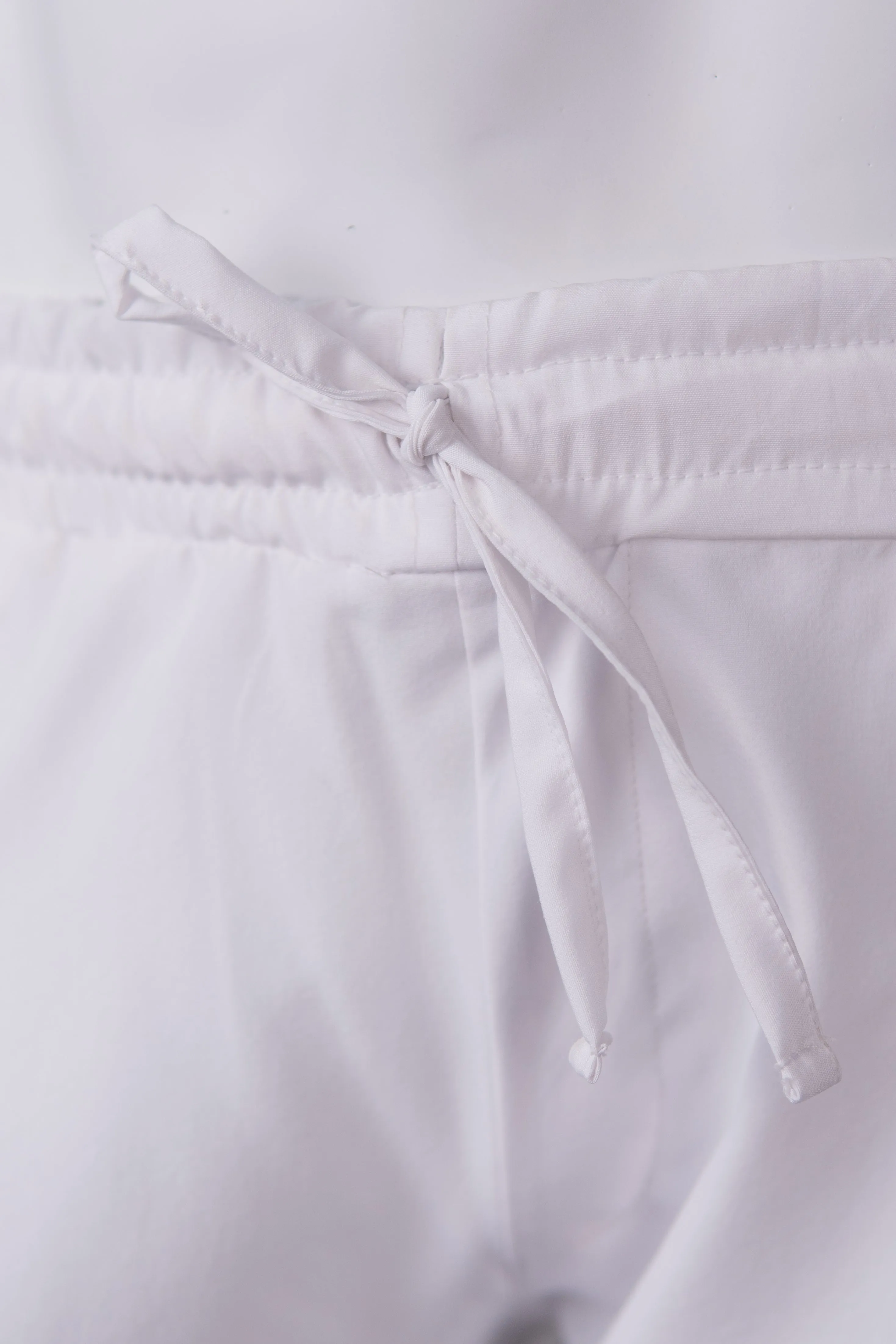 IVAR® White Lycra Pleated Stapered Pants