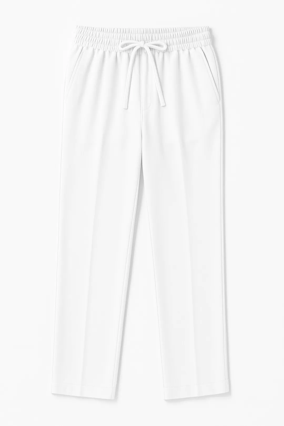IVAR® White Lycra Pleated Stapered Pants