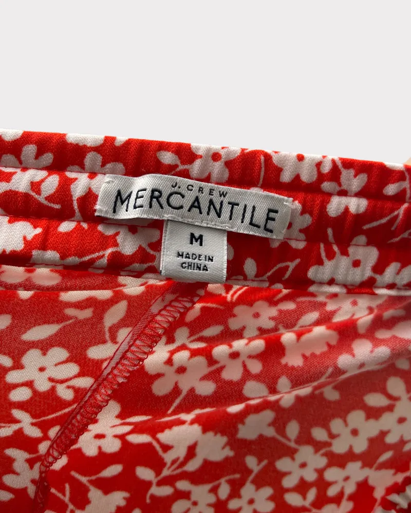 J. Crew Orange And White Flowy Floral Print Shorts (M)