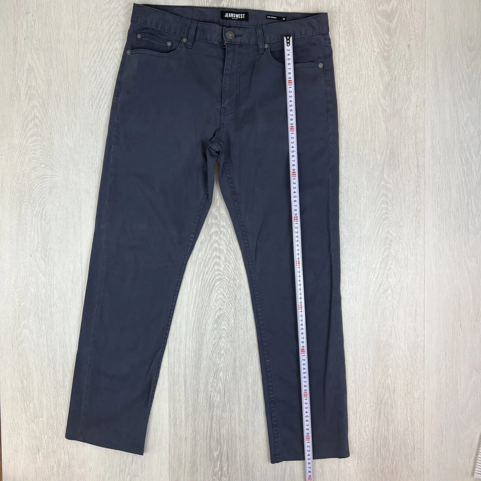 Jeanswest Mens Navy Blue Chinos Pants Slim Straight Size 33