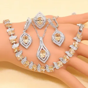 Jewelery Set For Women  Necklace Pendant Earrings Ring Bracelet set