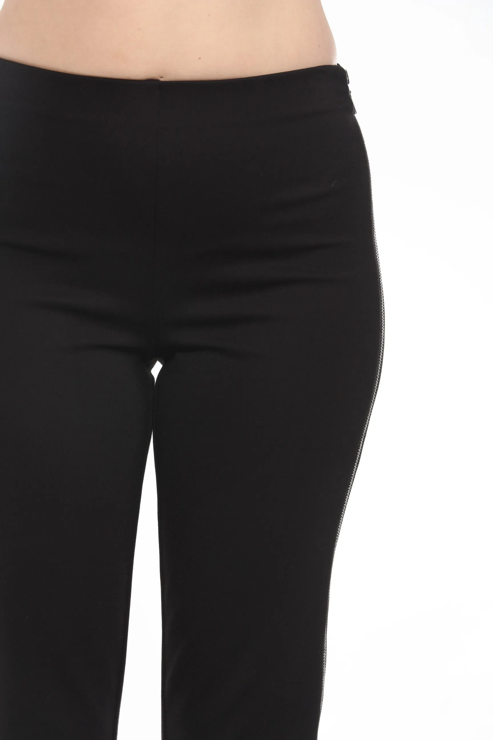 Joseph Ribkoff Black Zipper Side Seams Pull On Slim Ankle Pants 243179
