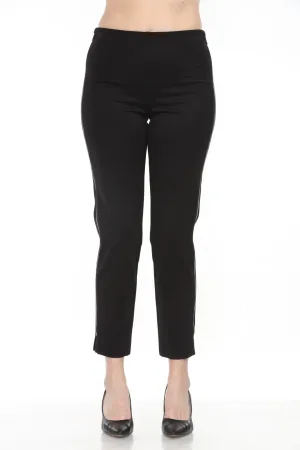 Joseph Ribkoff Black Zipper Side Seams Pull On Slim Ankle Pants 243179
