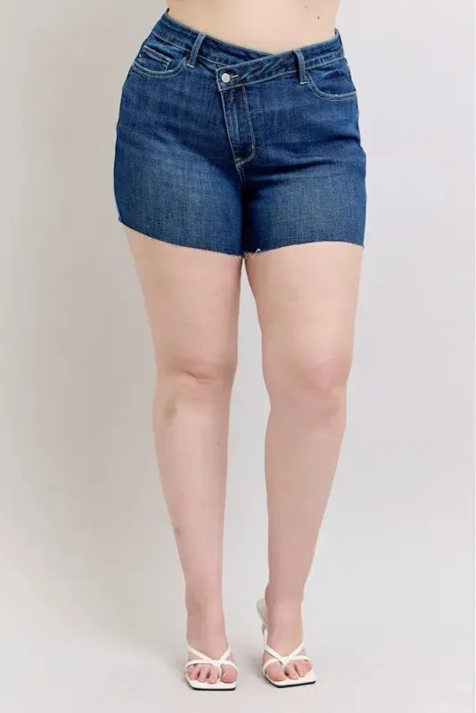 Judy Blue Criss Cross High Waist Band Shorts