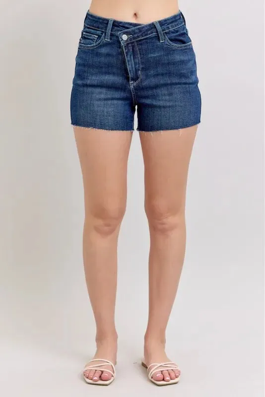 Judy Blue Criss Cross High Waist Band Shorts