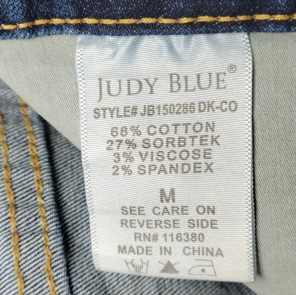 Judy Blue High Rise Tummy Control Denim Shorts, Size Medium