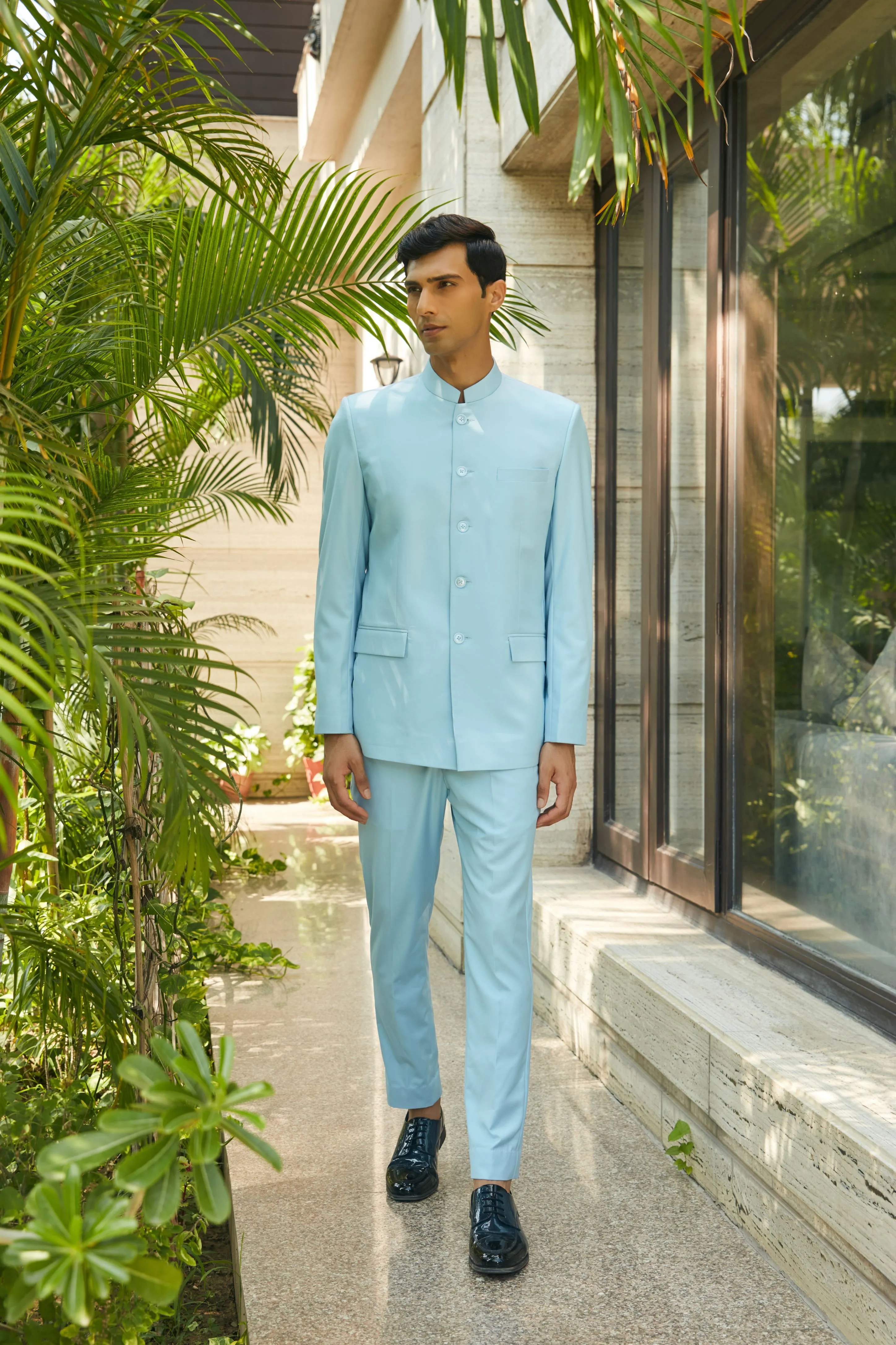 Julian- Sky blue Bandhgala set