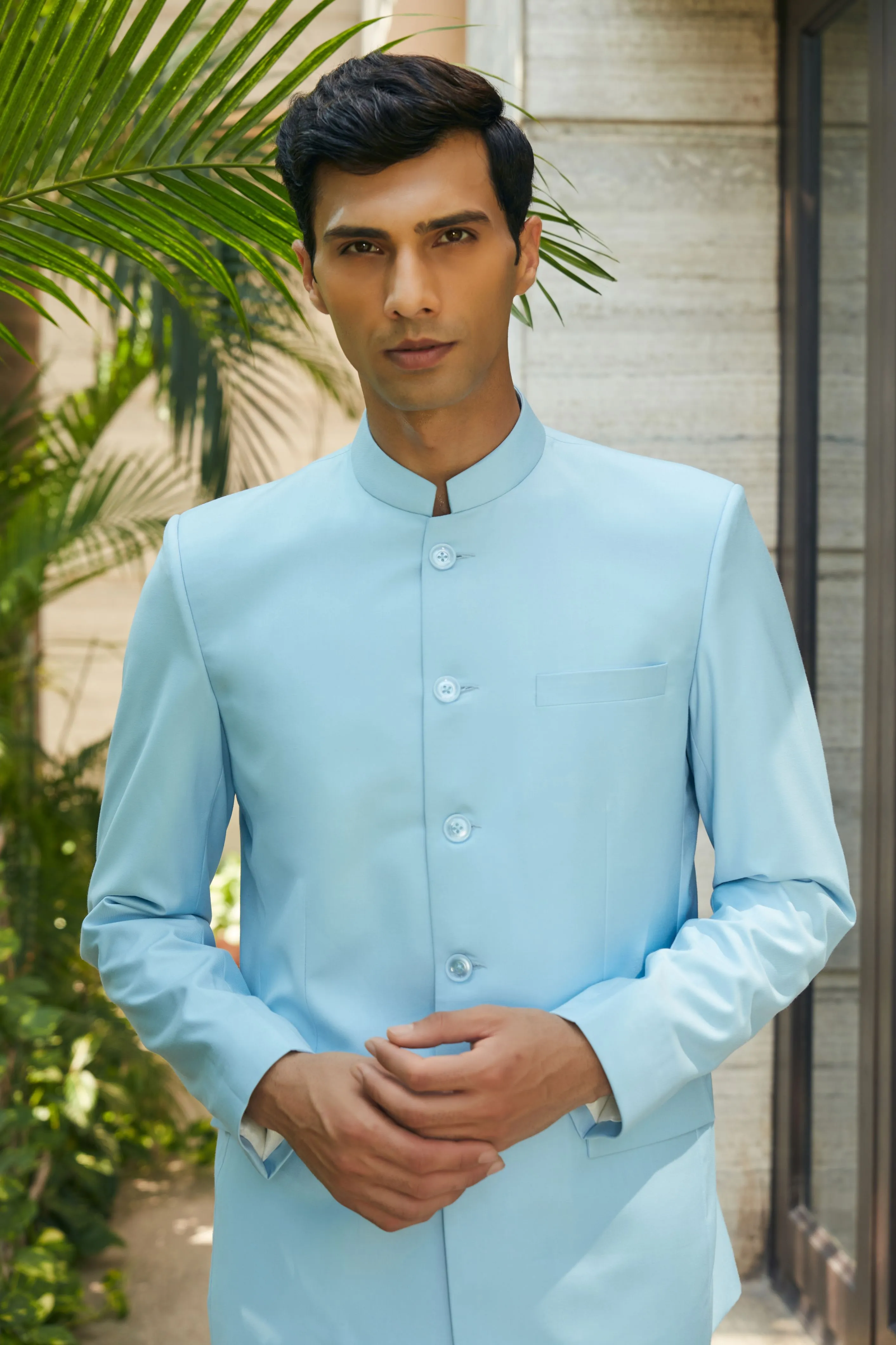 Julian- Sky blue Bandhgala set