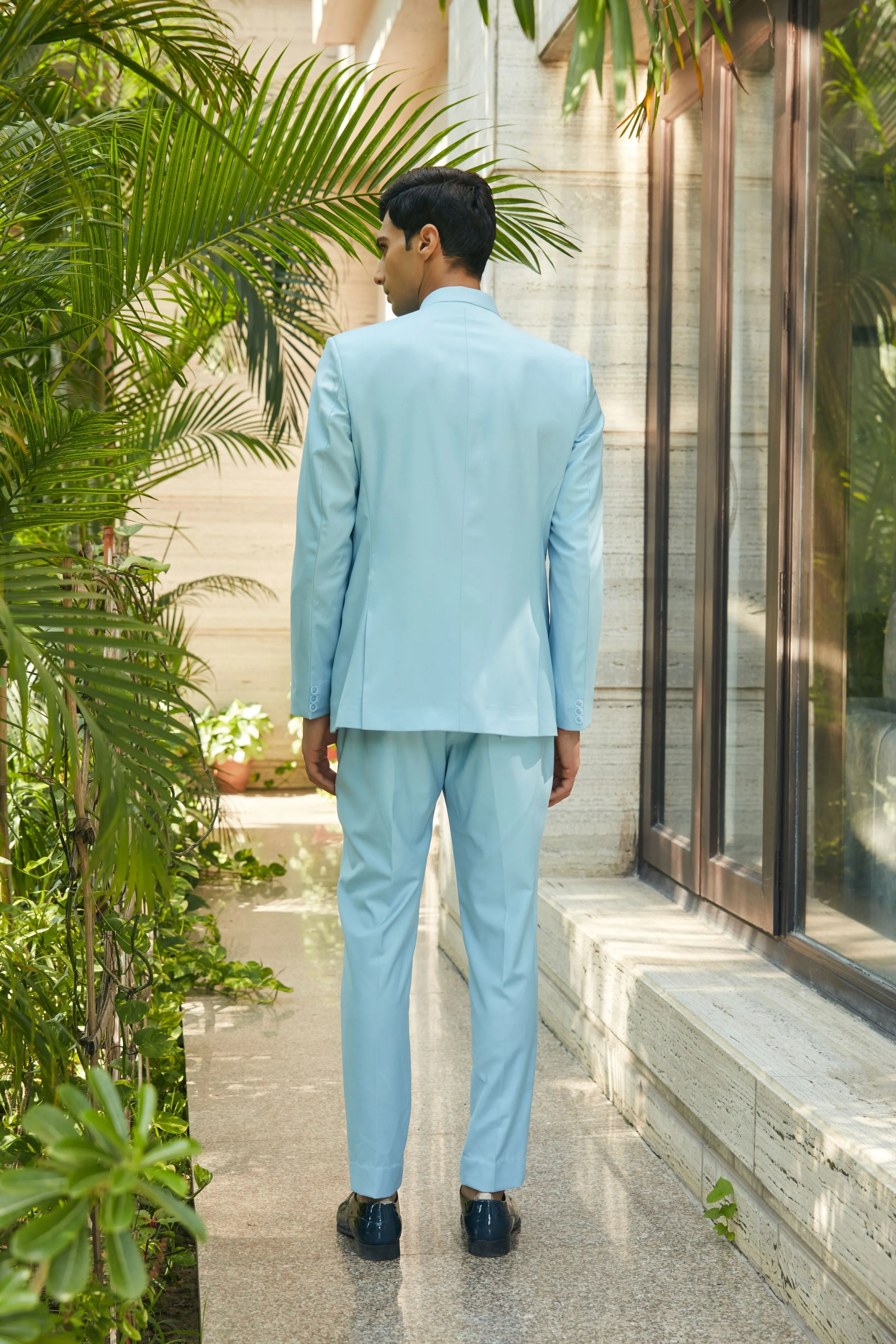 Julian- Sky blue Bandhgala set