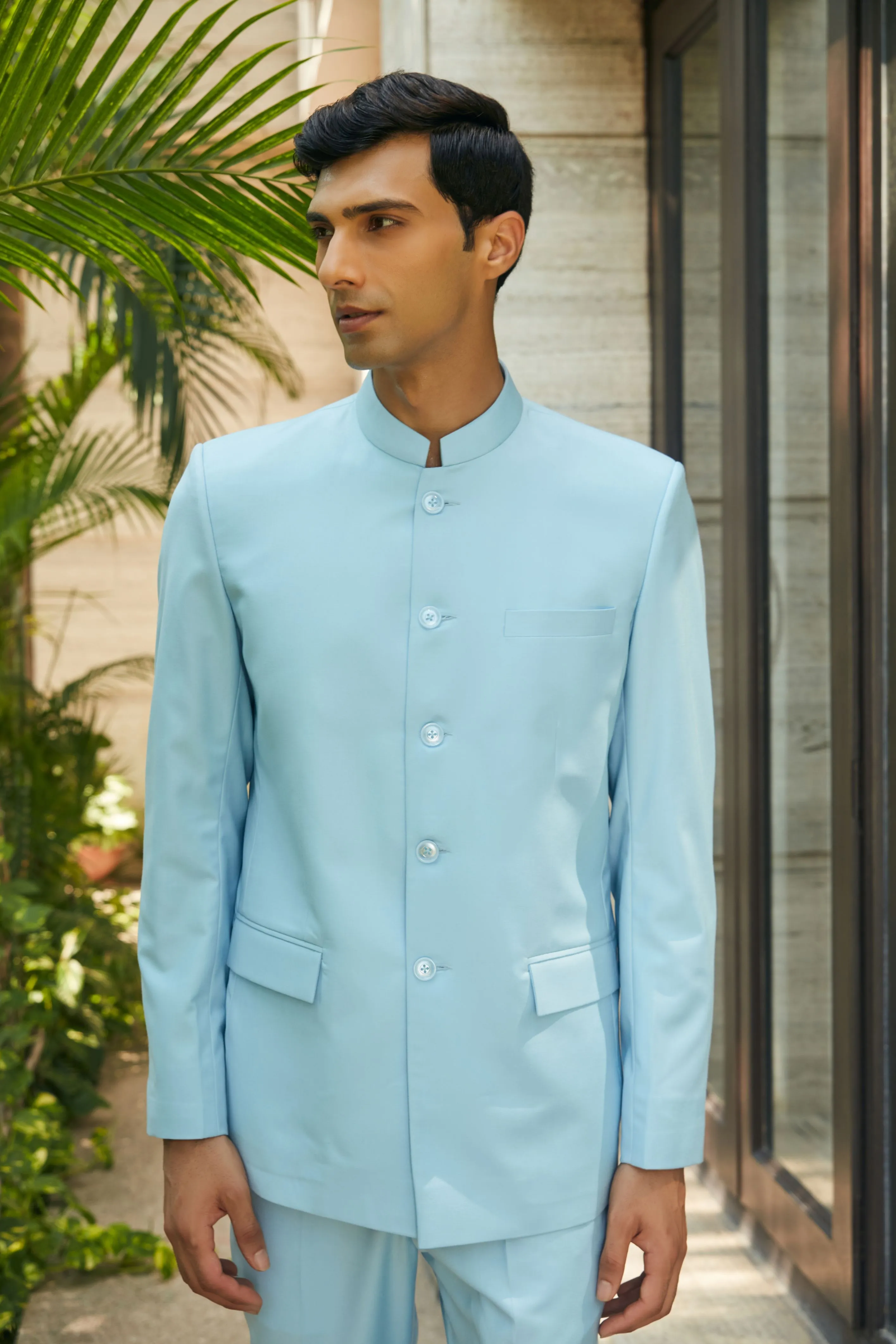 Julian- Sky blue Bandhgala set