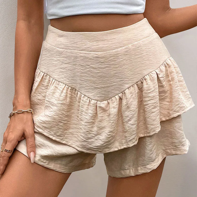 Khaki Relaxed Flowy Shorts