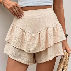 Khaki Relaxed Flowy Shorts