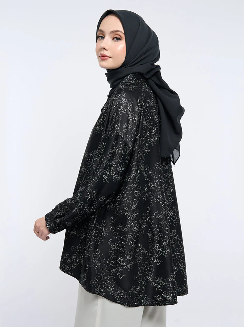KIMORA DROPSHOULDER TOP BLACK