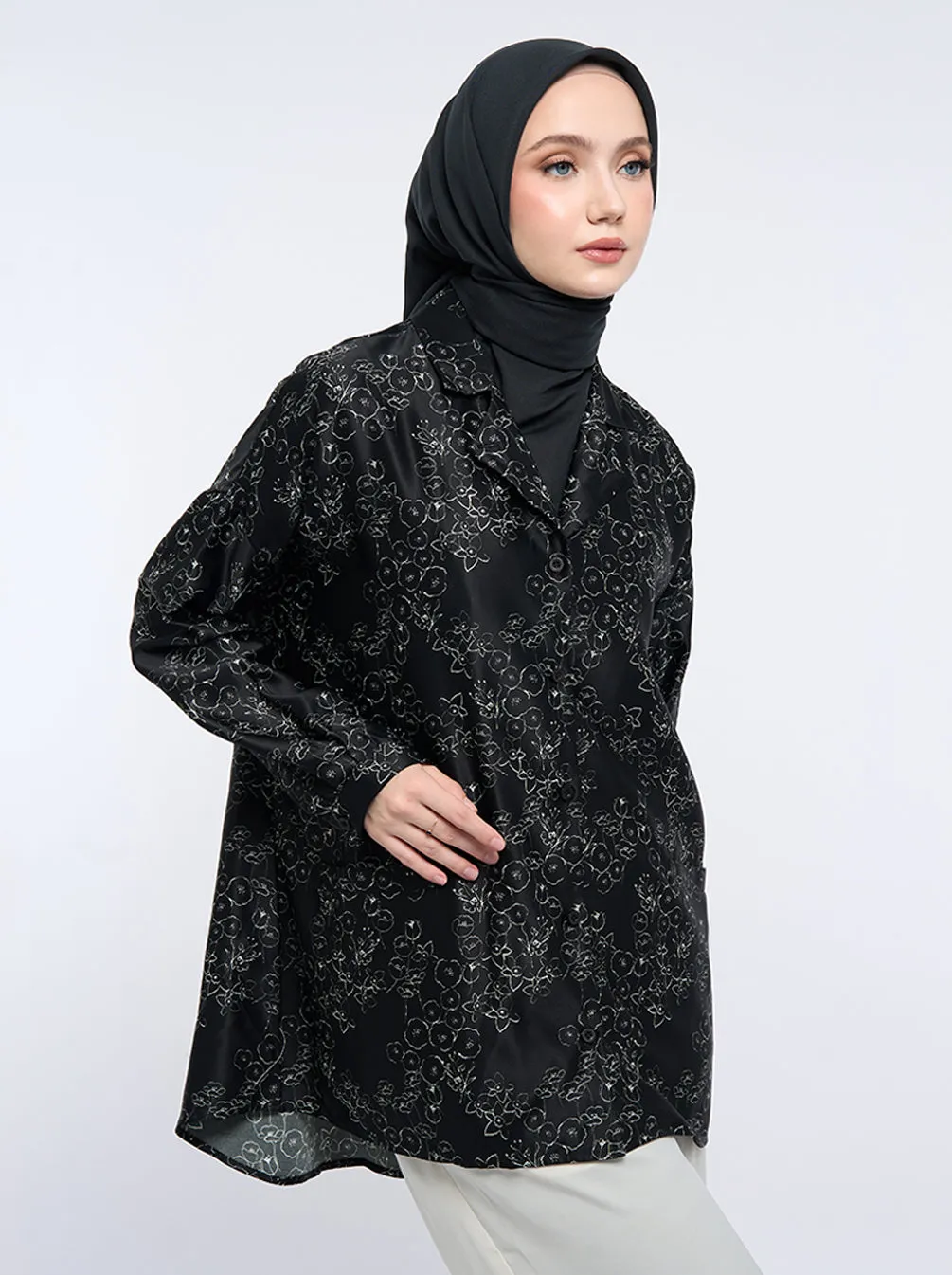KIMORA DROPSHOULDER TOP BLACK