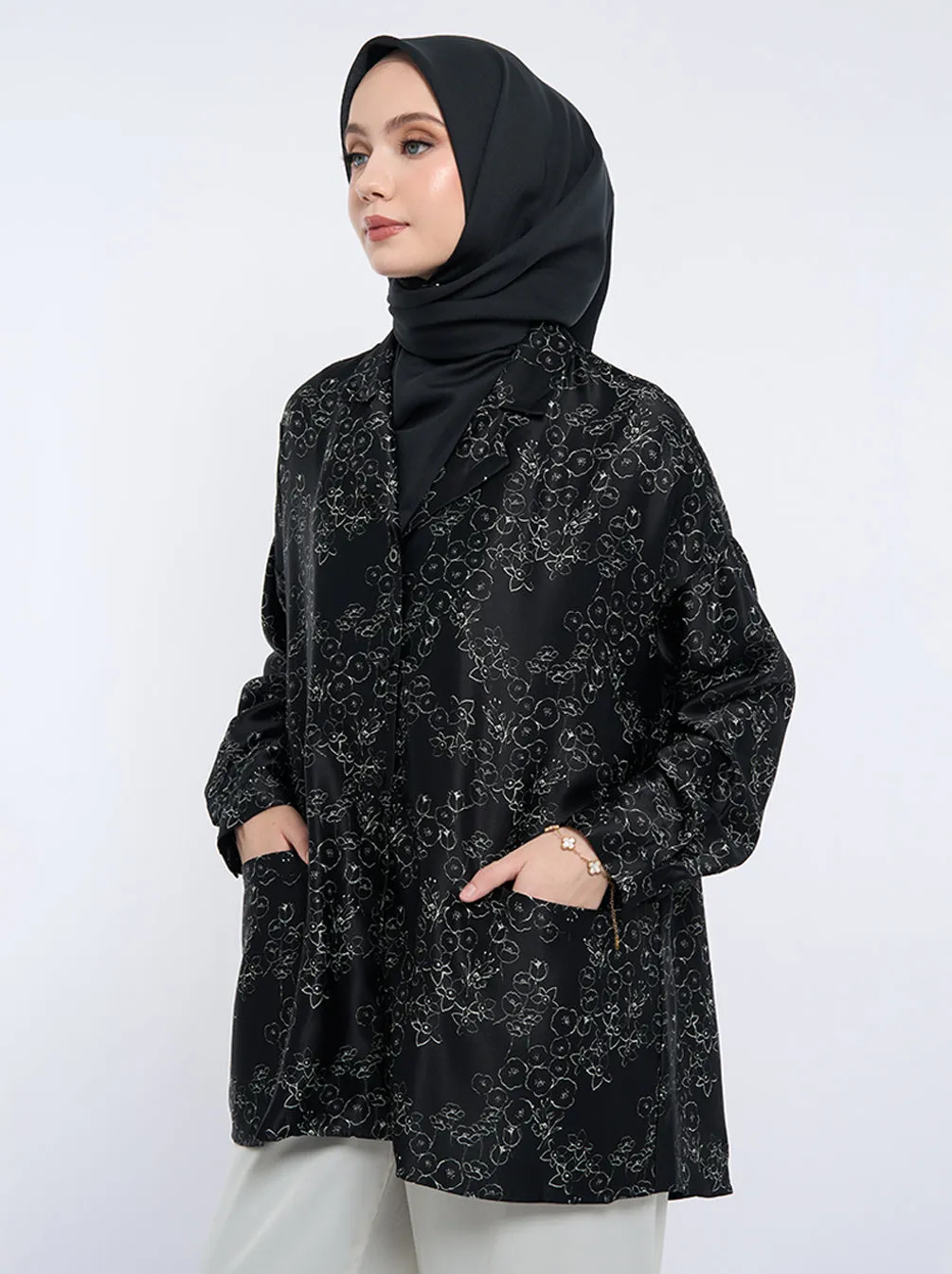KIMORA DROPSHOULDER TOP BLACK