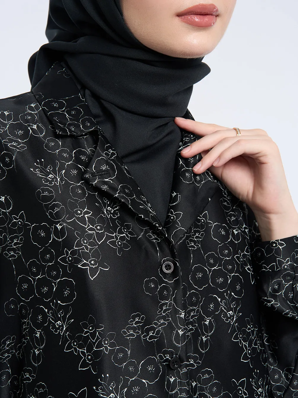 KIMORA DROPSHOULDER TOP BLACK