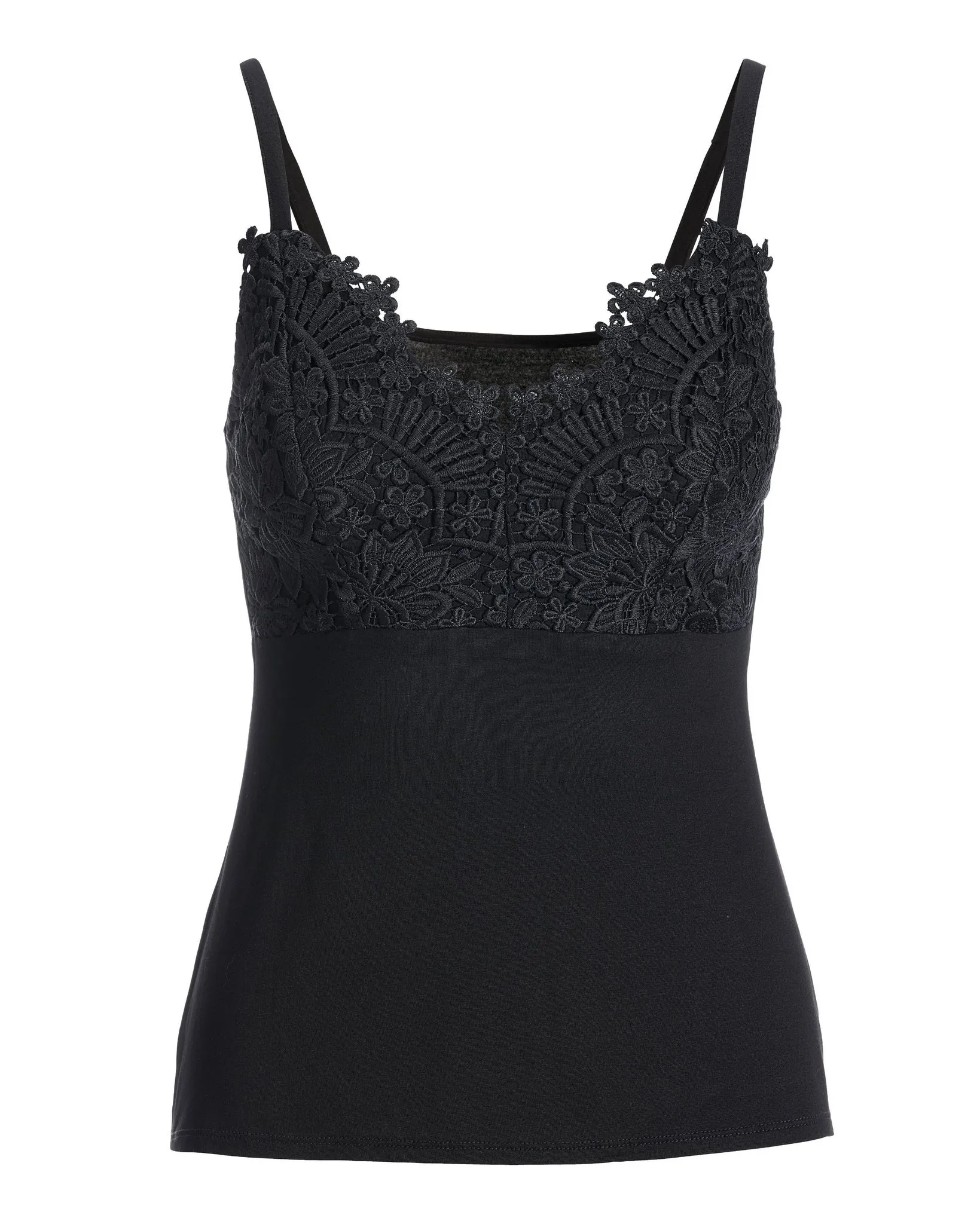 Lace Trim Cami Black