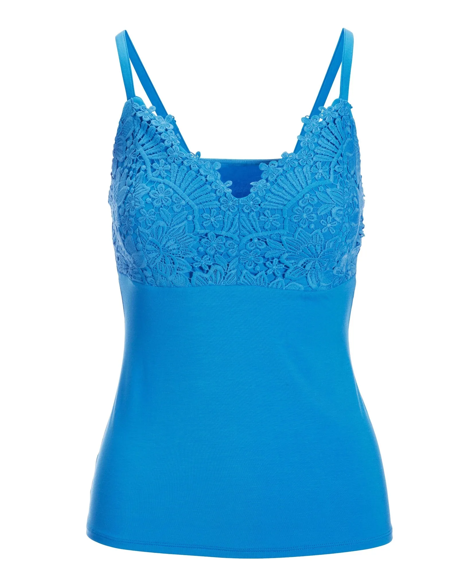 Lace Trim Cami Blithe Blue
