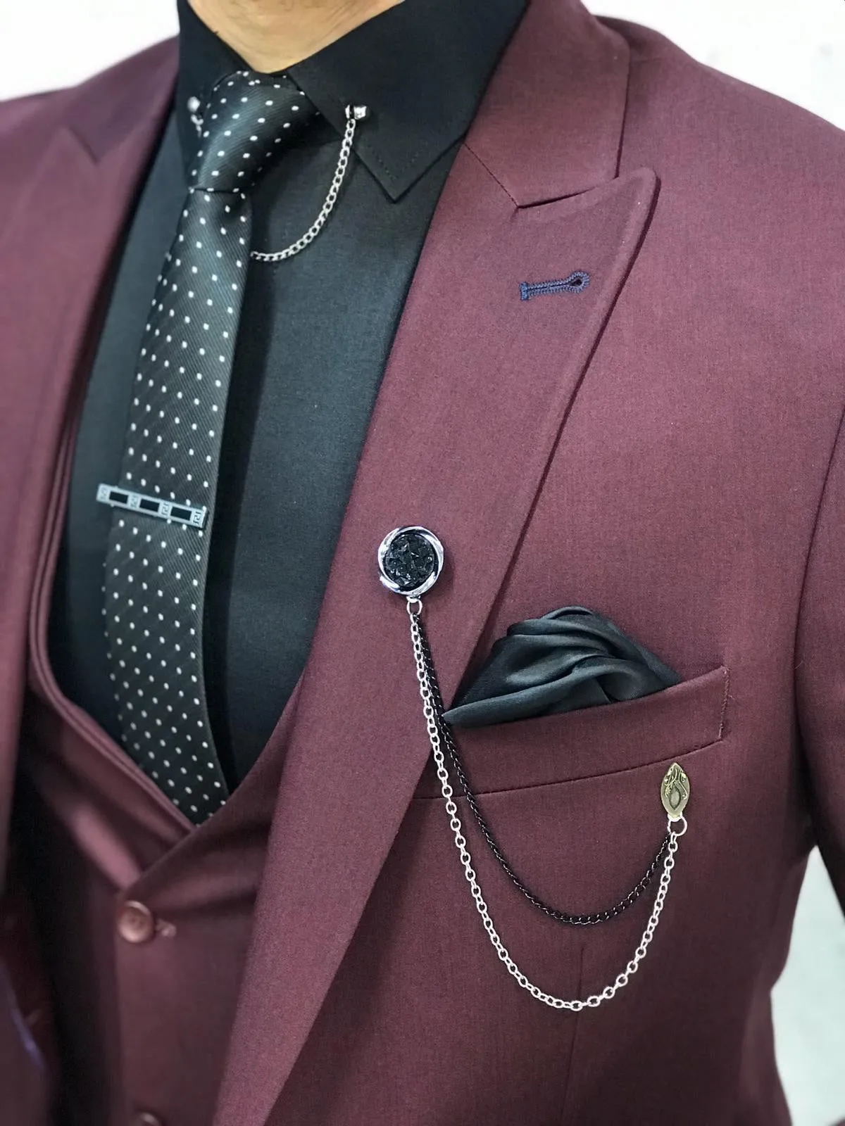 Lancaster Burgundy Slim Fit Suit - Timeless Elegance for Every Occasion