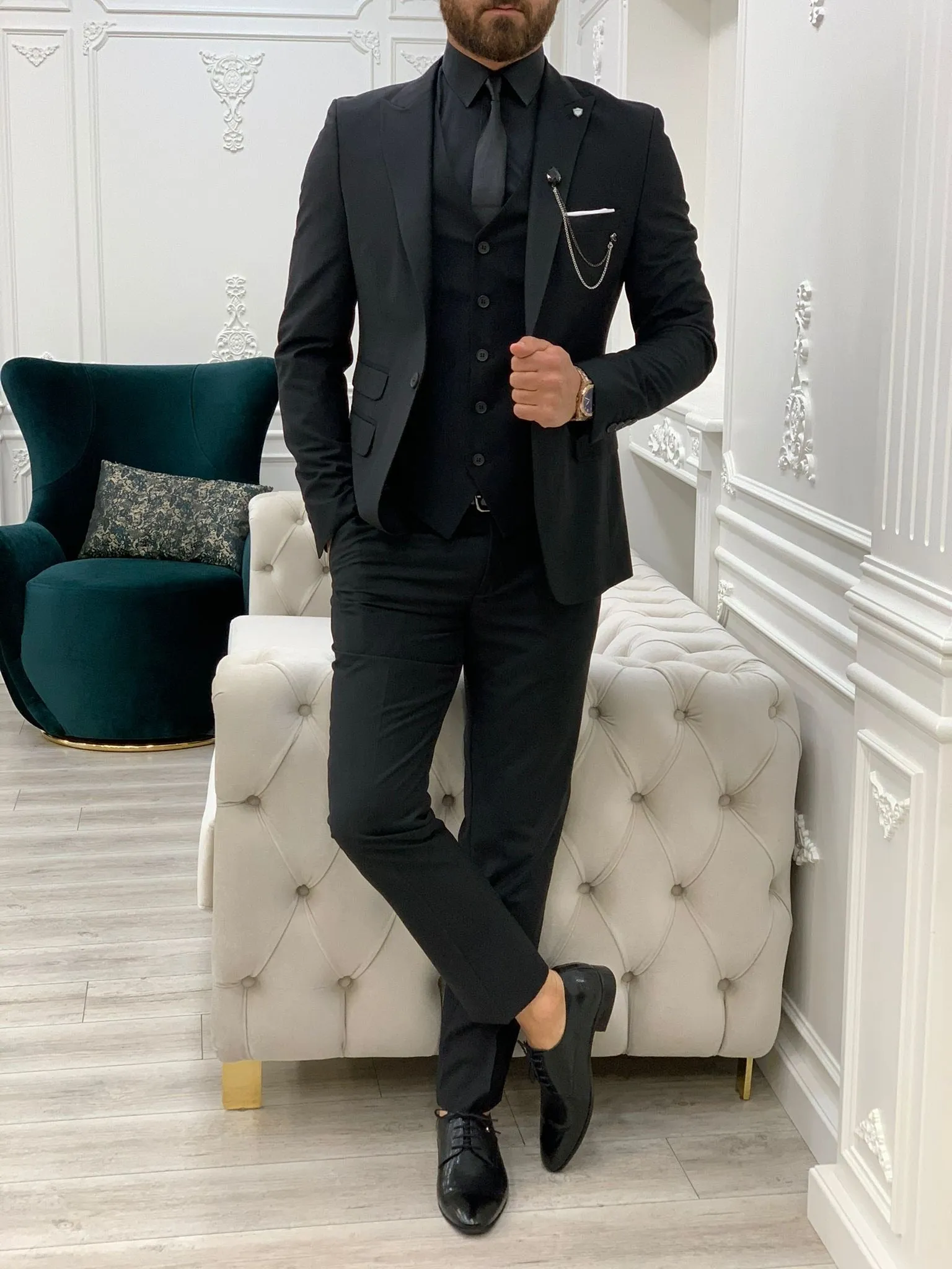 Lance Black Slim Fit Suit - Versatile Three-Piece Ensemble for Any Occasion